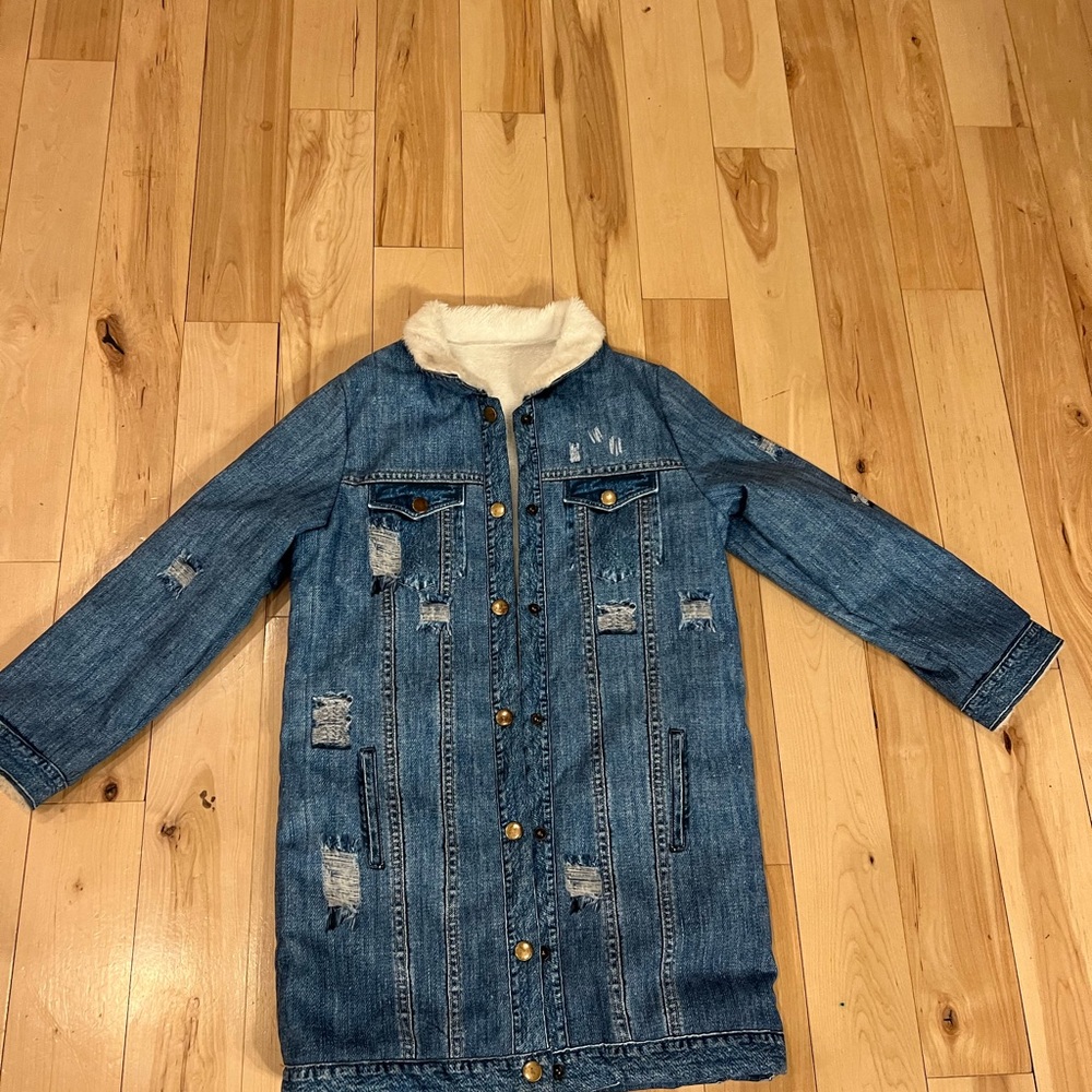 Kids Denim Jacket with Sherpa Lining